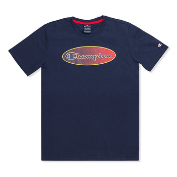 T-shirt blu da bambino con logo sul petto Champion, Abbigliamento Sport, SKU a762000019, Immagine 0